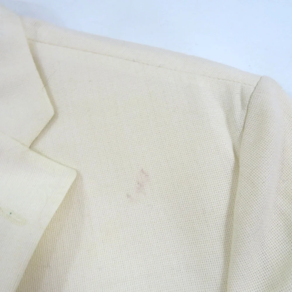 Sigma Tau Fraternity Sport Coat Hand Painted Haggar Cream Blue Sz 38 R Vintage